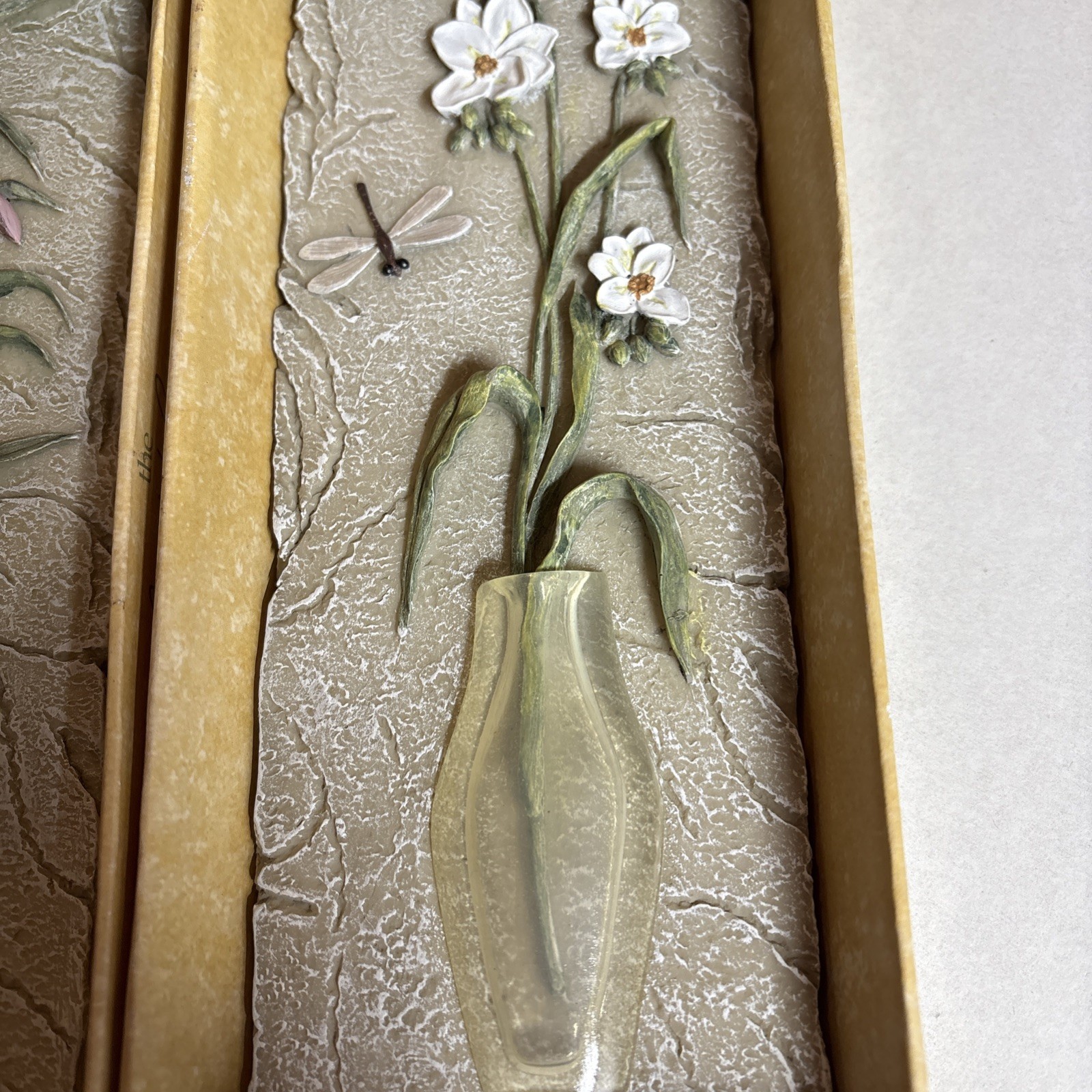 Vintage – 2 Of Cheri Blum Field Flowers Wall Plaque – Purple And White – New