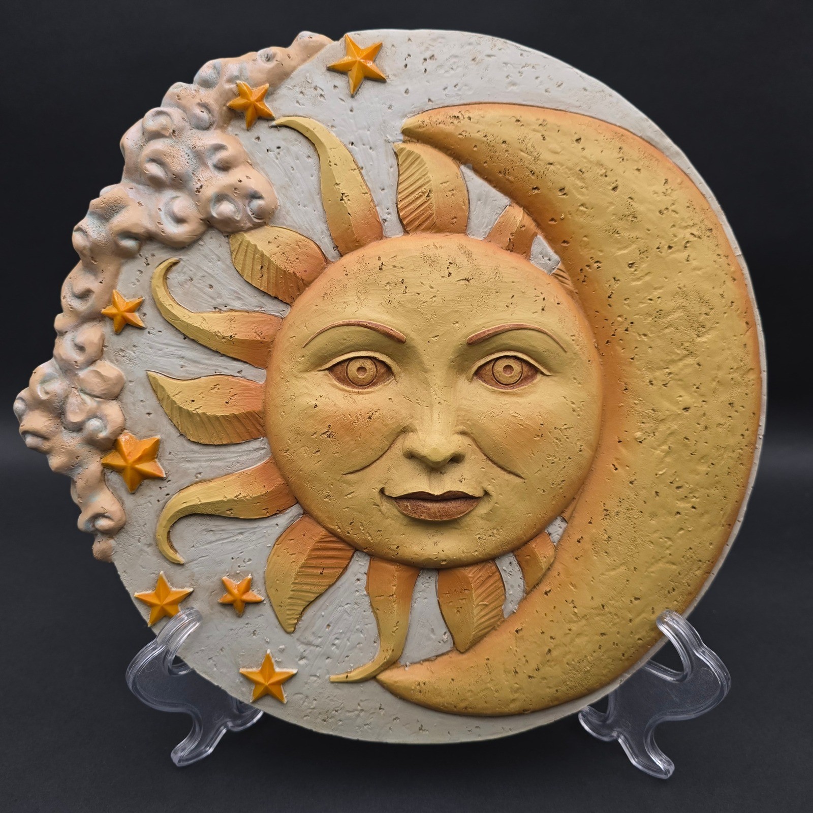 New Creative Enterprises Sun Moon Stars Celestial Wall Plaque Decor Sculpture