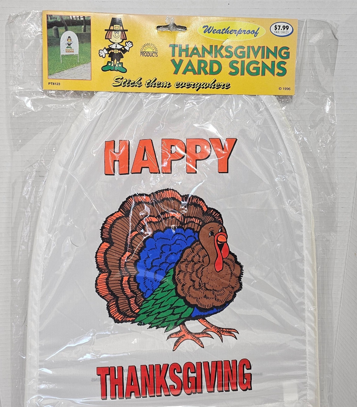 LoomCo Thanksgiving Yard Sign Weatherproof PT8123 Vtg 1995 Summertime Products