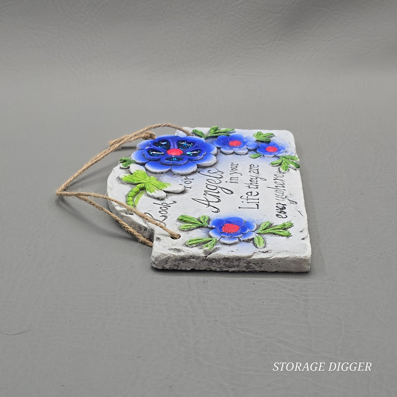 Look for Angels Quote Inspirational Garden Decorative Stone Plaque Floral Decor