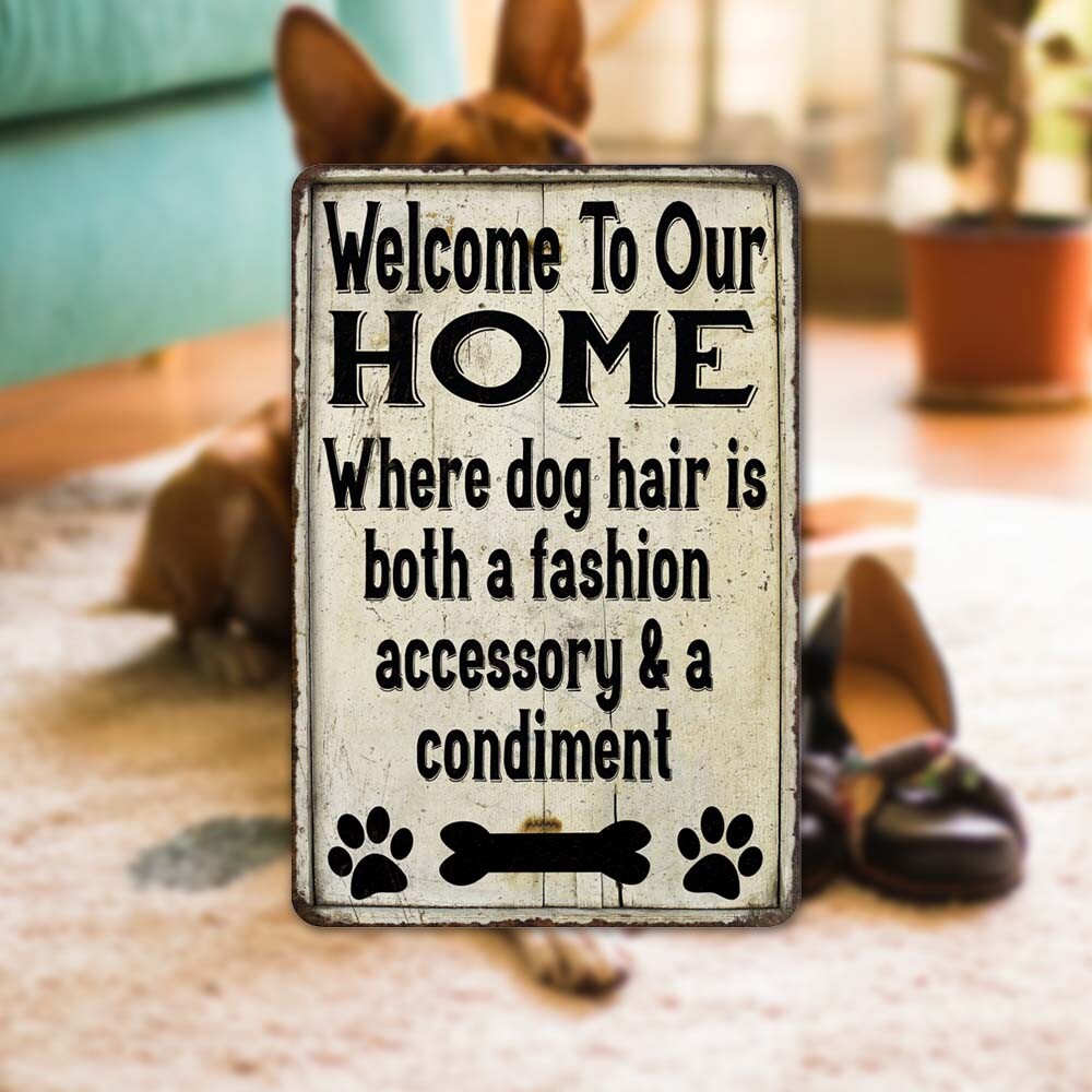 Pet Dog Sign Funny Dog Hair is a Condiment Farmhouse Style Hound 108120020207