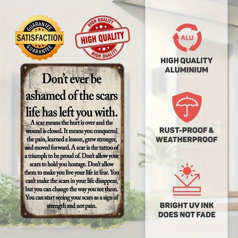 Vintage Rustic Metal Tin Sign Positive Quote Plaque Motivational Wall Art 12″×8″