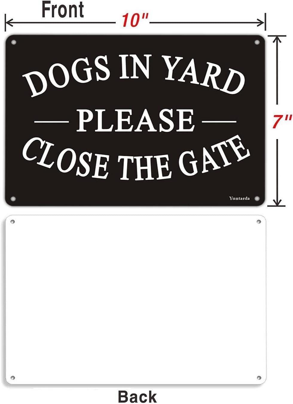 Reflective Warning Sign for Dogs in Yard, 10×7 Inch Metal with Pre-Drilled Holes