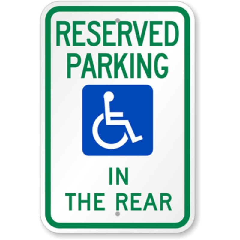 Reserved Parking In Rear Aluminum Weatherproof Sign c01576