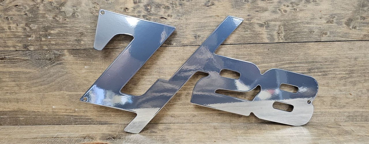 Chevy Camaro Z/28 Script Chrome Steel Sign