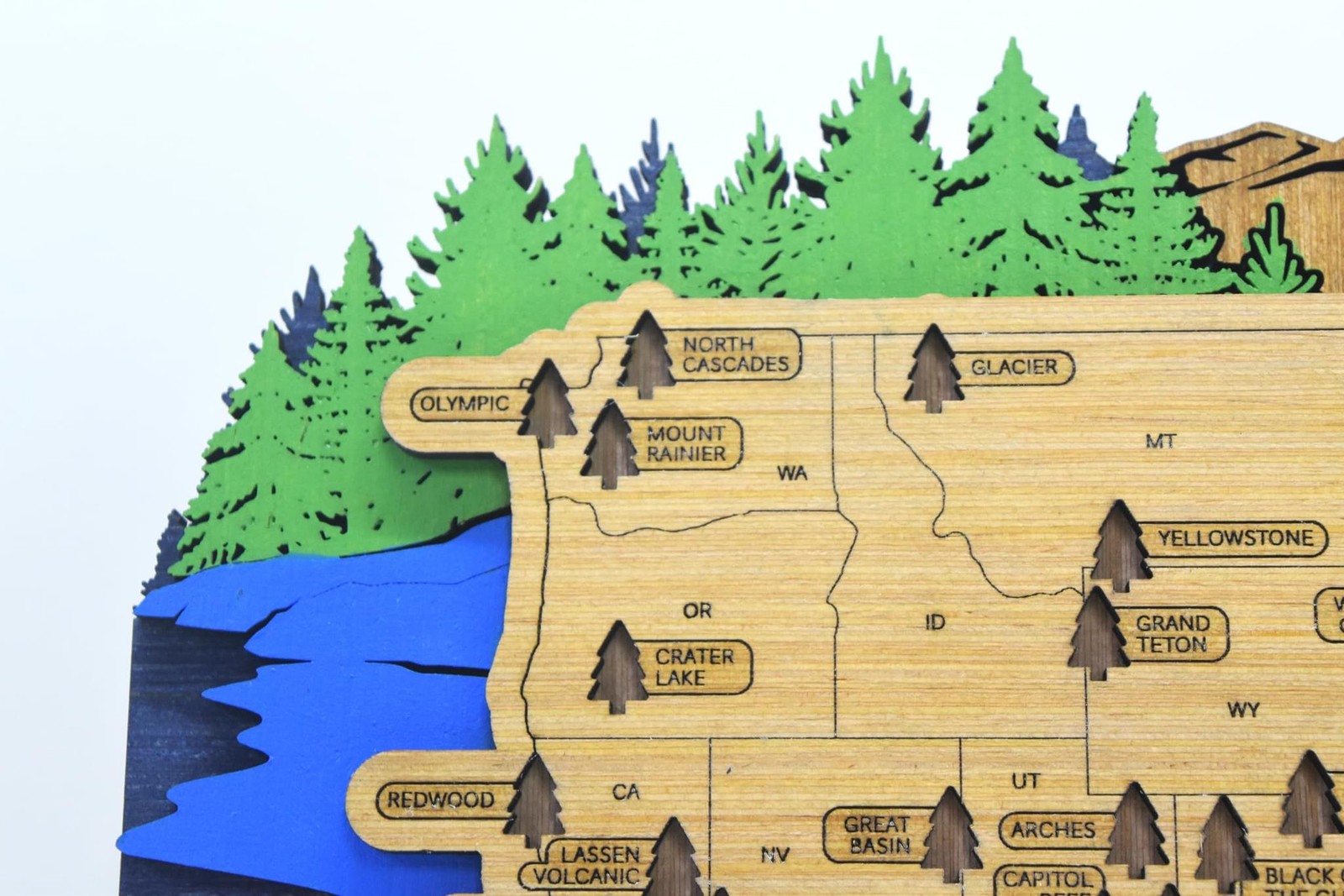 Handmade National Parks Wooden Travel Map