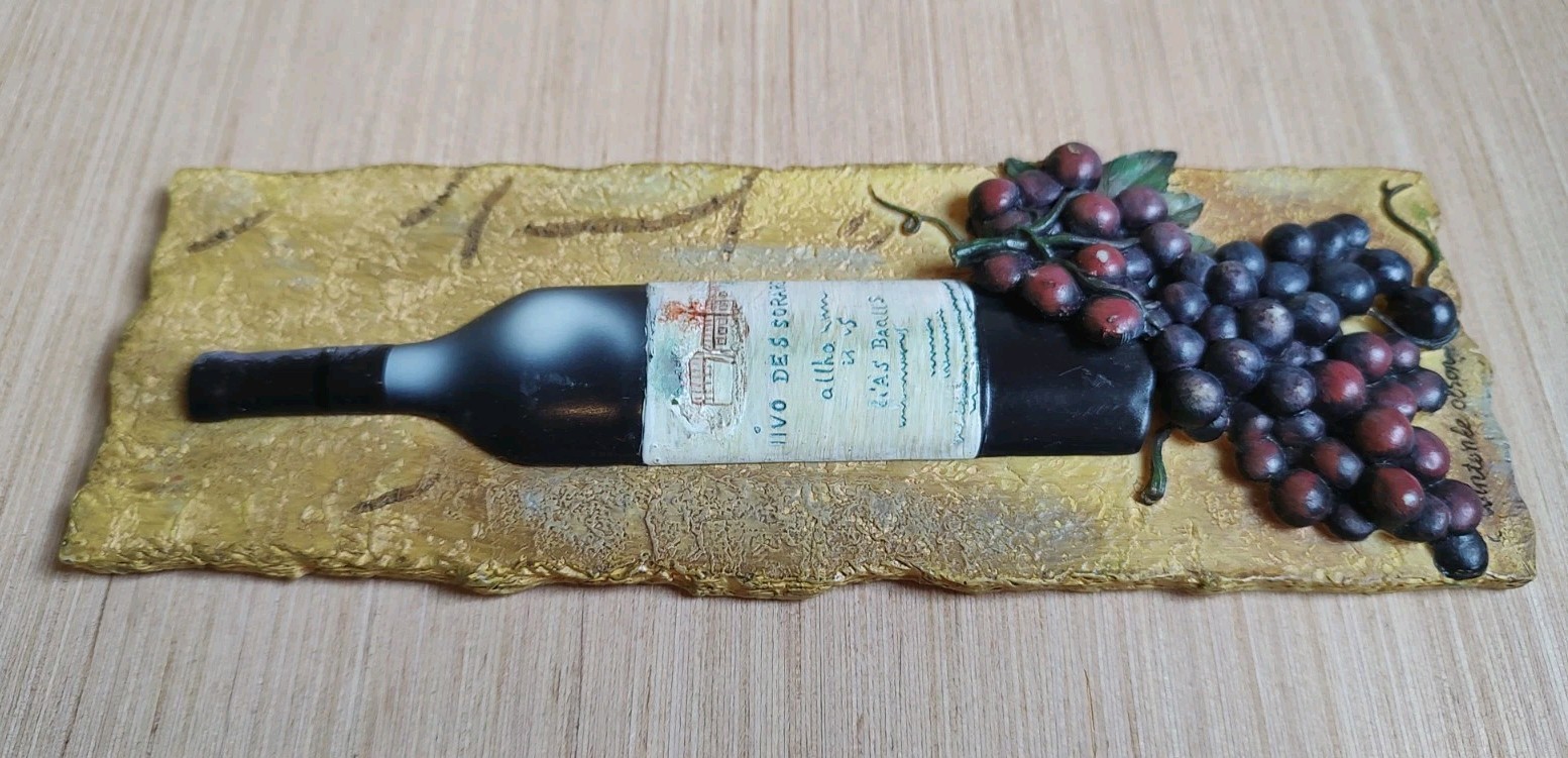 C Winterle Olson Wall Art Plaque 3D Vintage and Vine Decor Dining Bottle Tile