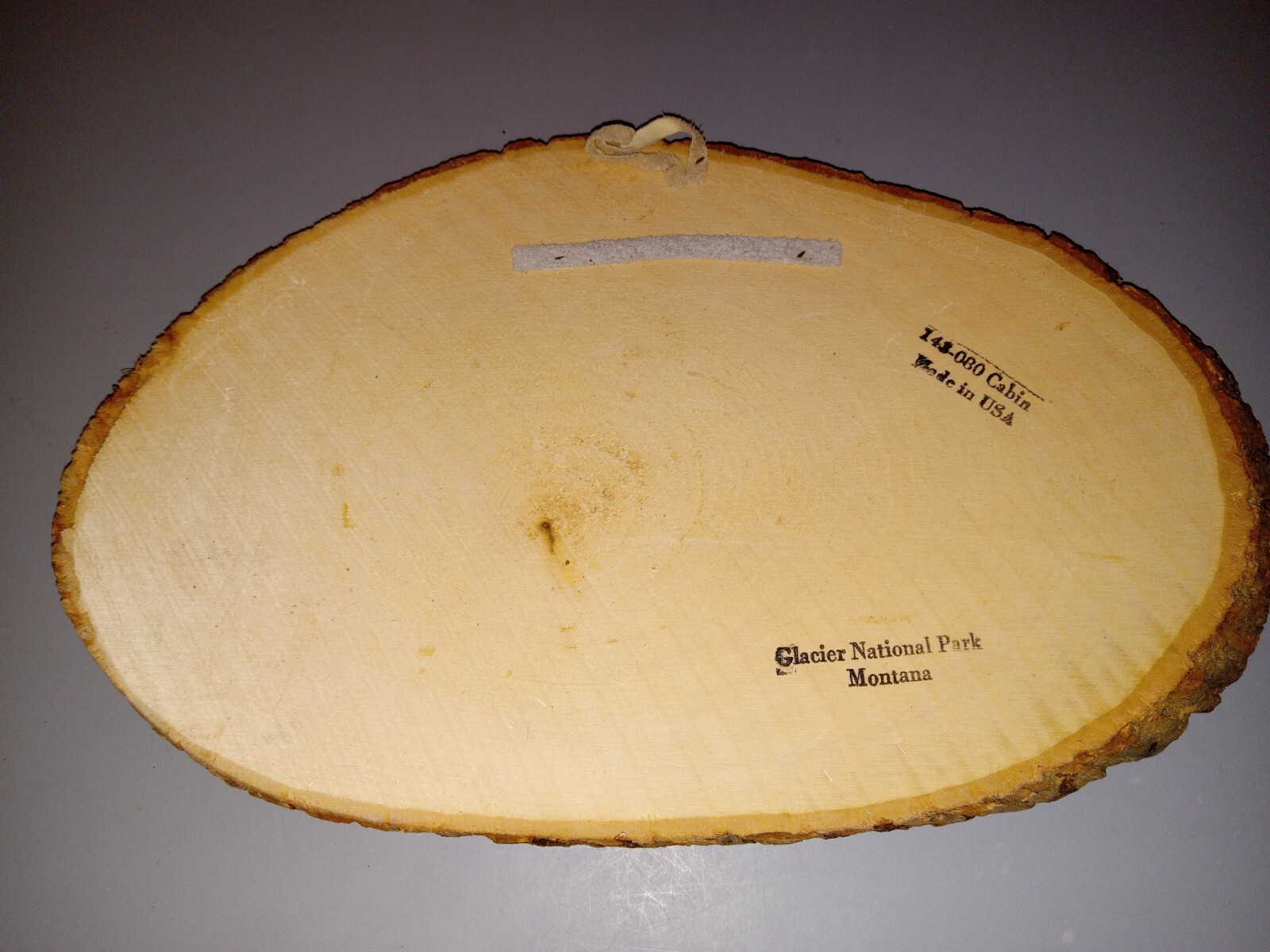 Rustic Log Cabin Landscape on Natural Wood Slice Wall Hanging
