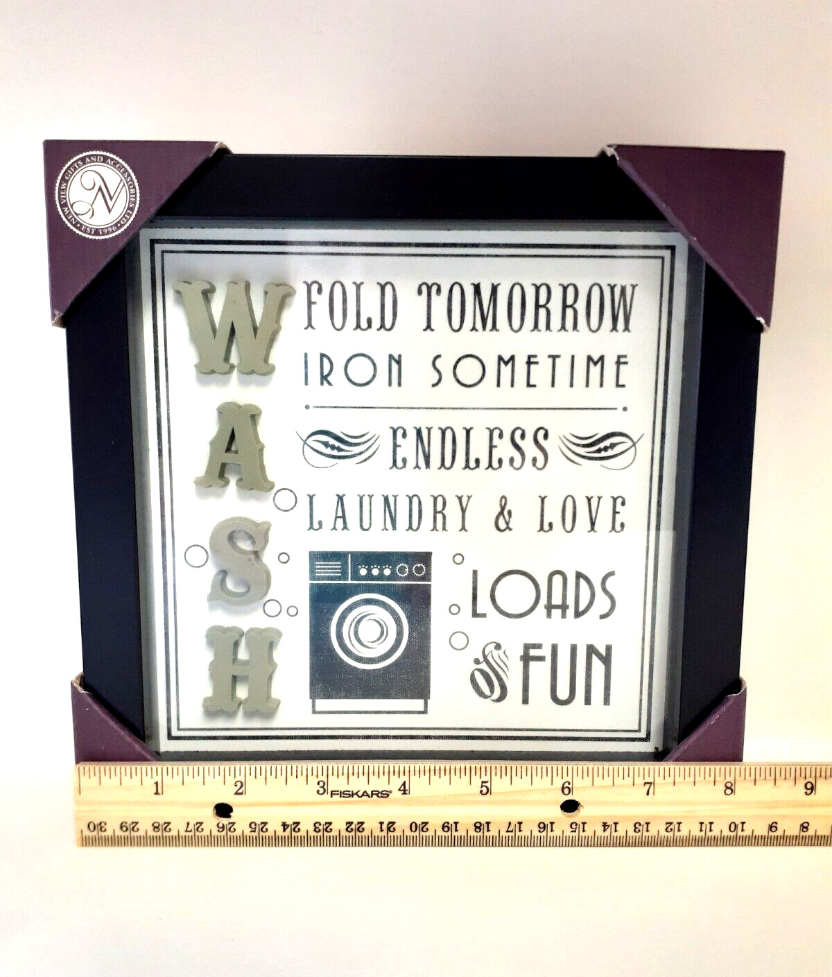 New View Gifts And Accessories Wall Decor “WASH” Wall Picture – 8″ x 8″