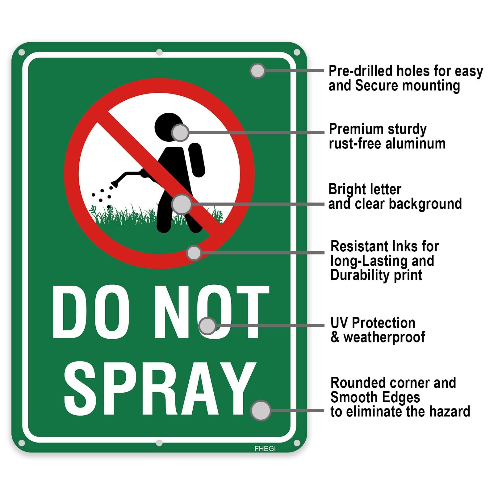 2PC Do Not Spray Signs, 10″x7″ No Spray Pesticide Sign,Reflective Rust Free A…