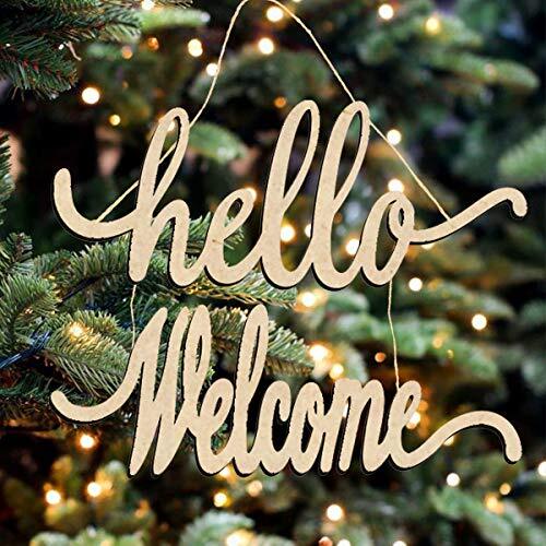 Hello Welcome Wood Sign Cutout Wooden Letter Sign DIY Block Words Decorative