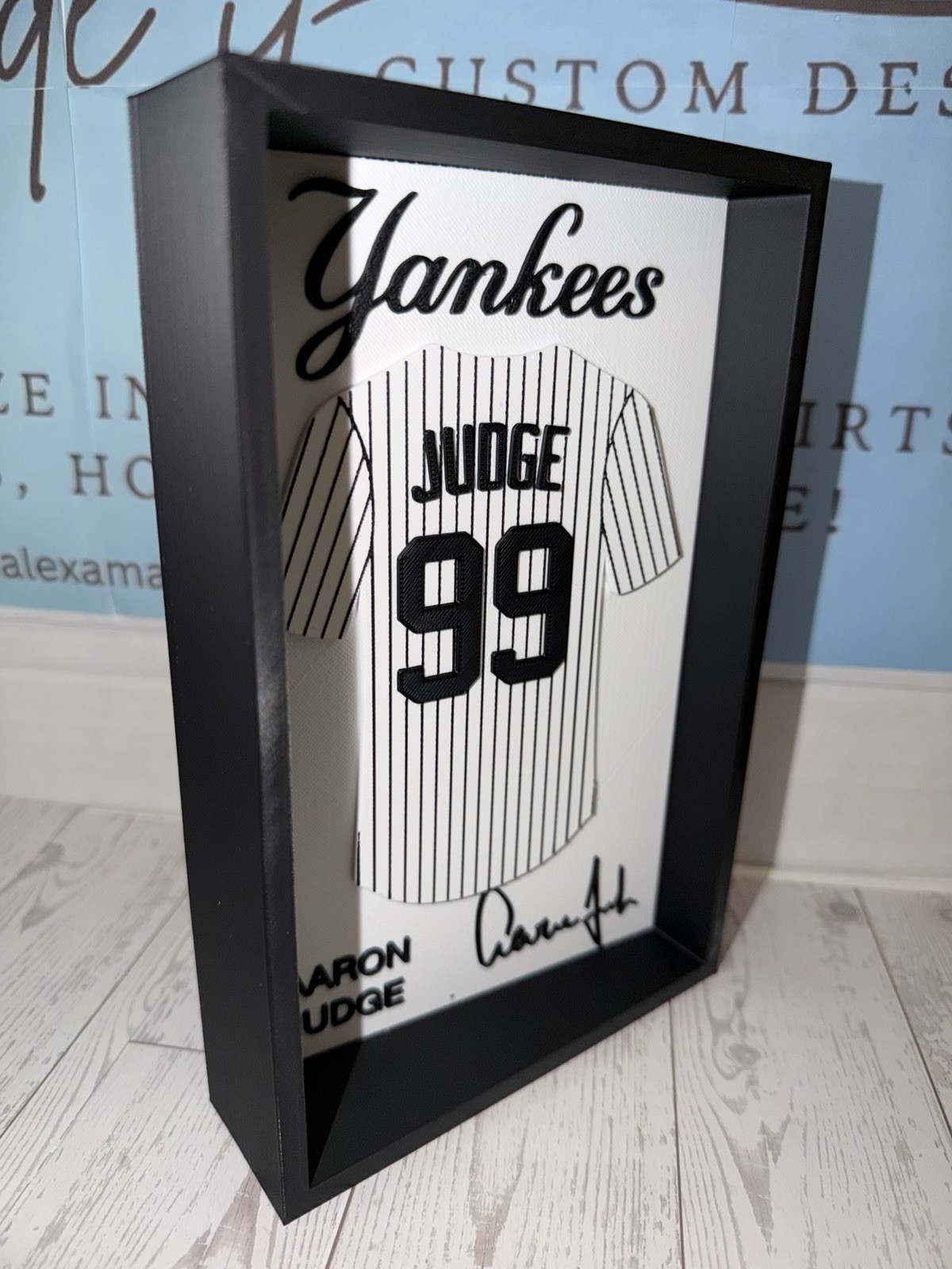 NY Baseball #99 Inspired Player Jersey Display 3D Printed PLA Wall/Desktop Decor