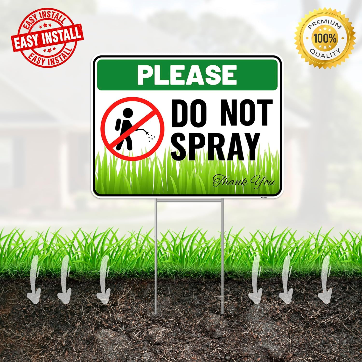 2PC Do Not Spray Sign with Metal Stakes, 12″X9″ – Corrugated Plastic – Outdoor N