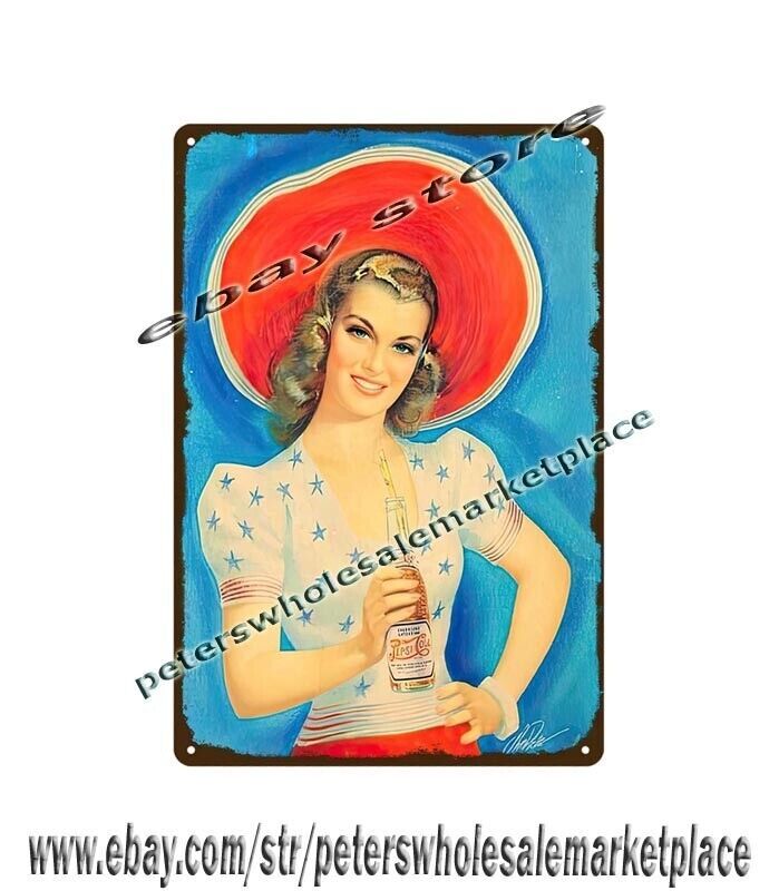 new home decorating ideas 1940ss Pepsi Cola soda pop metal tin sign