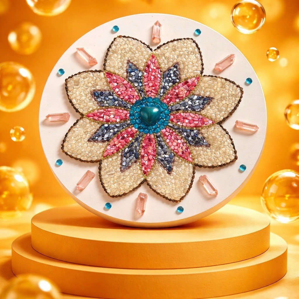 A Handmade Floral Mosaic Decorative Plaque Wall Hanging Home Decor Gift Item