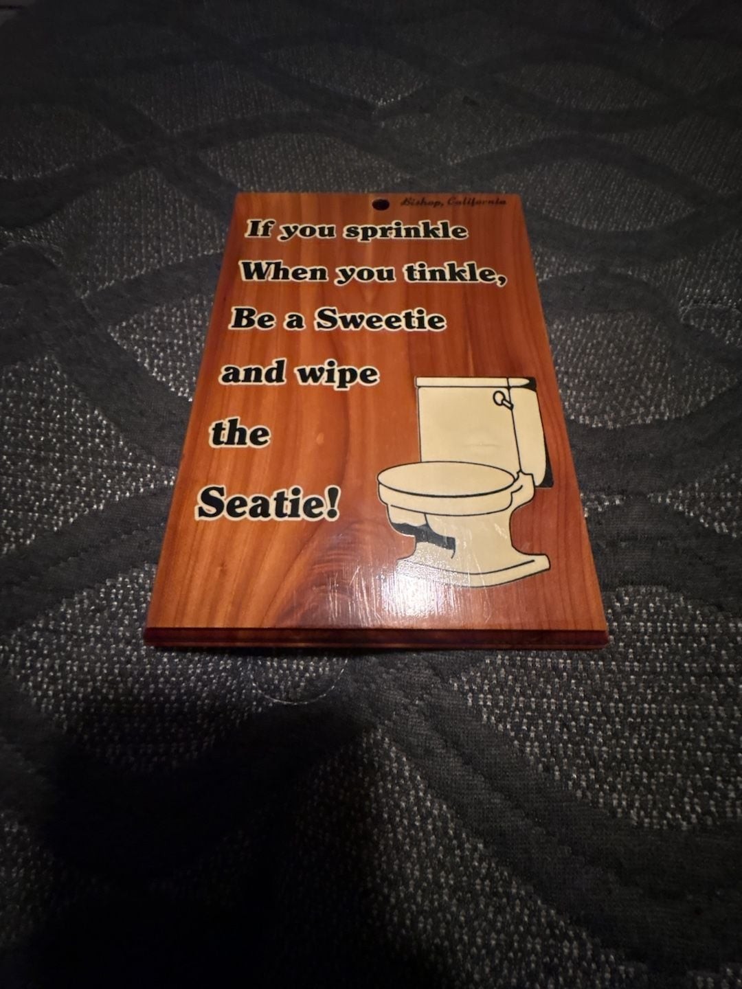 Whitty Cedar Wood If You Sprinkle When You Tinkle Novelty Bathroom Wall Plaque