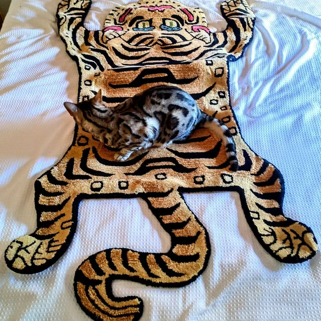 Tibetan Tiger Rugs Handmade 100% Woolen Hand Tufted For Home Decoration