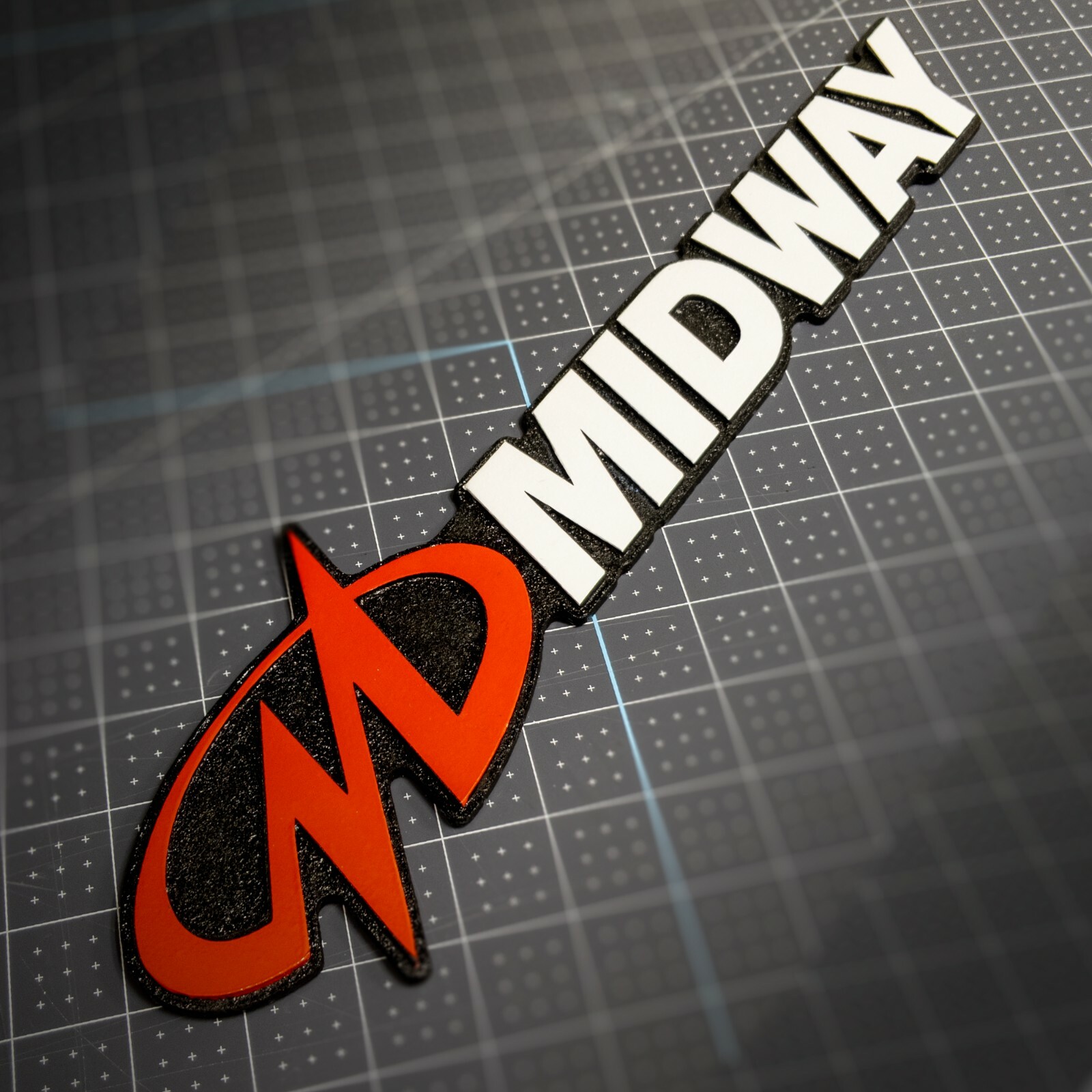 large Engraved Midway Logo Video Game Wall Art Collectable Sign