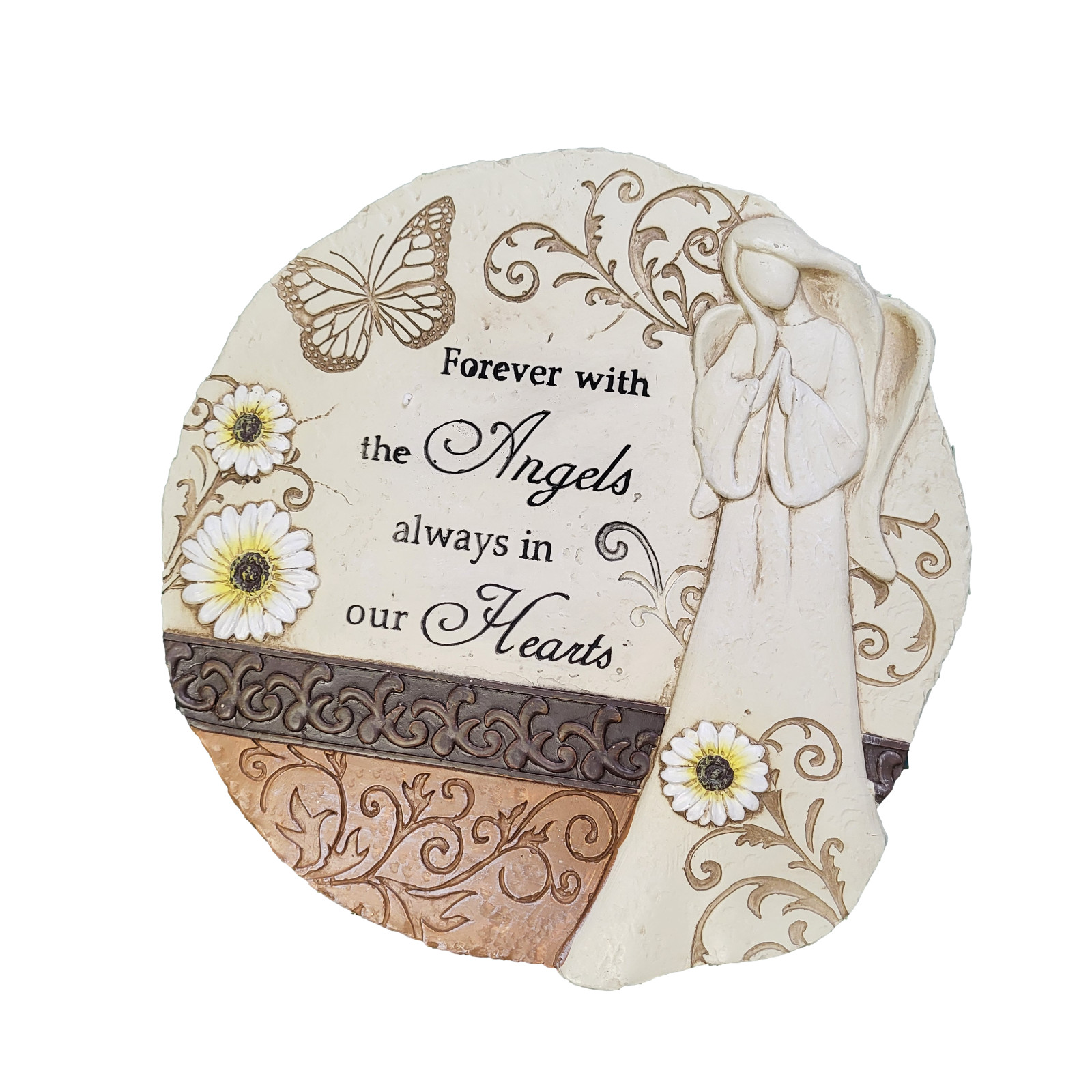 Garden Stone Memorial Plaque – Forever with the Angels, Always in our Hearts