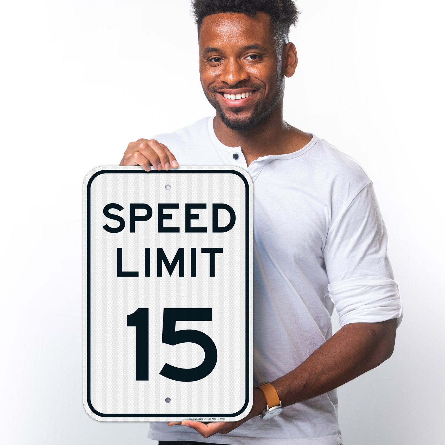 Speed Limit 15 MPH Sign, (4 Pack) 12×18 Reflective Aluminum