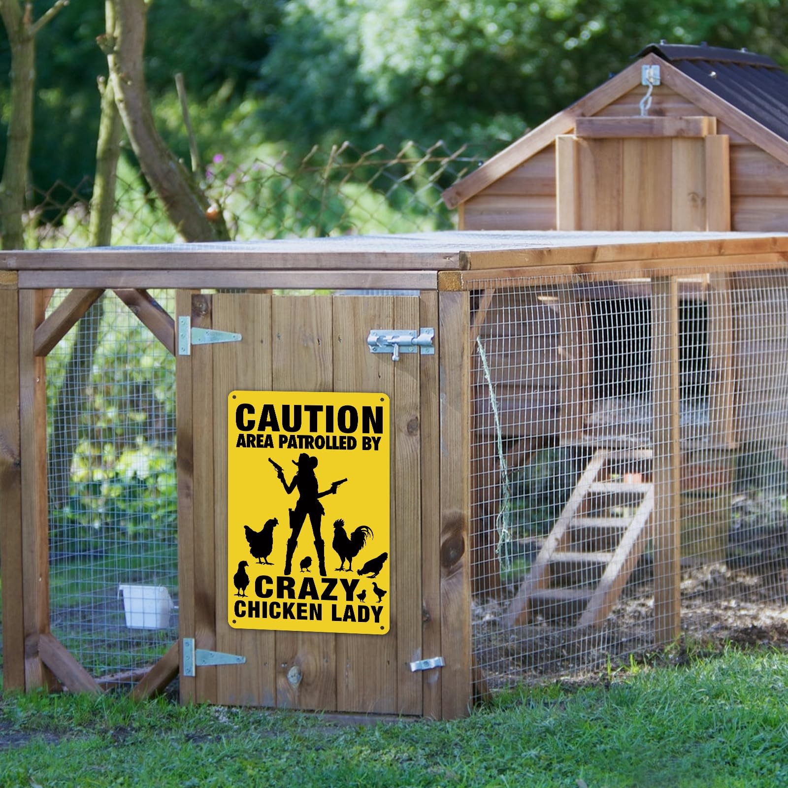 8″ x 12″ Aluminium Metal Sign Caution Area Patrolled by x 12″, Yellow