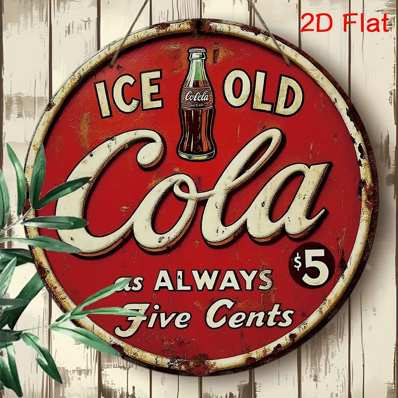 Ice Old Cola Metal Sign Vintage Rustic Soda Diner Kitchen Man Cave Decor Plaque