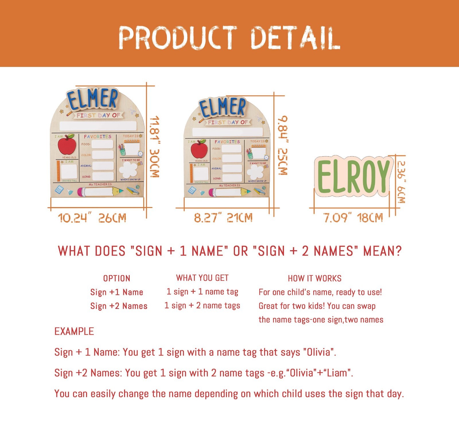 Personalized First & Last Day School Board Kindy Grade Sign