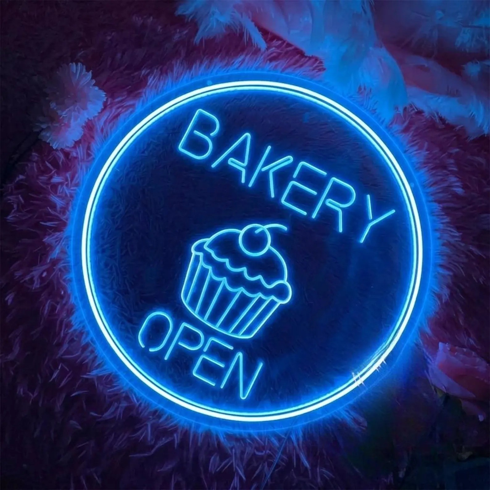 Bakery Open Neon Sign Custom Bakery Shop 3D Engraved Acrylic Open Sign Decor