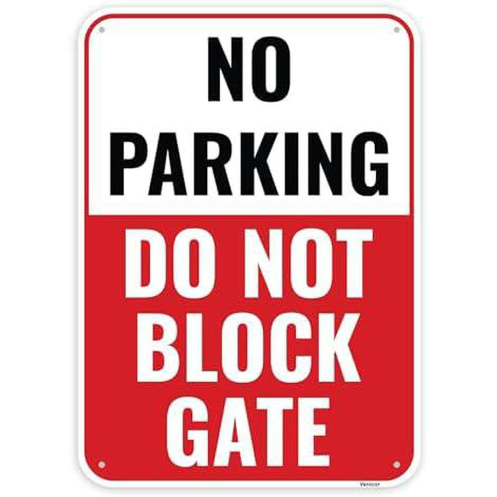 No Parking Sign Aluminum 8×12 Inch Metal Do Not Block Gate Sign Outdoor