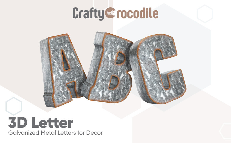 Galvanized Metal Letters for Wall Decor -3D Letter for Hanging or Freestanding
