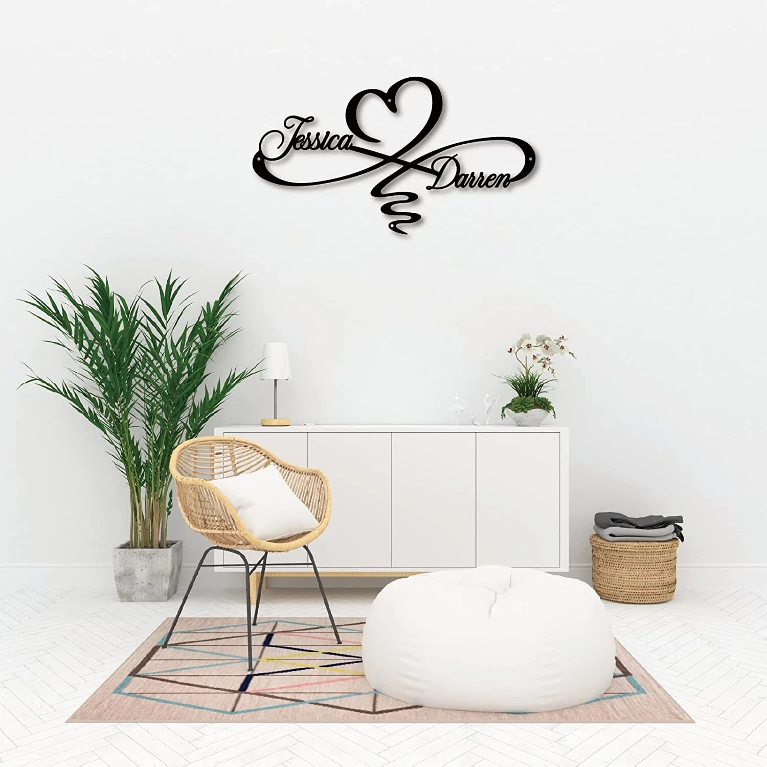 Personalized Infinity Heart Name Metal Sign Custom Wedding Anniversary Gift Deco