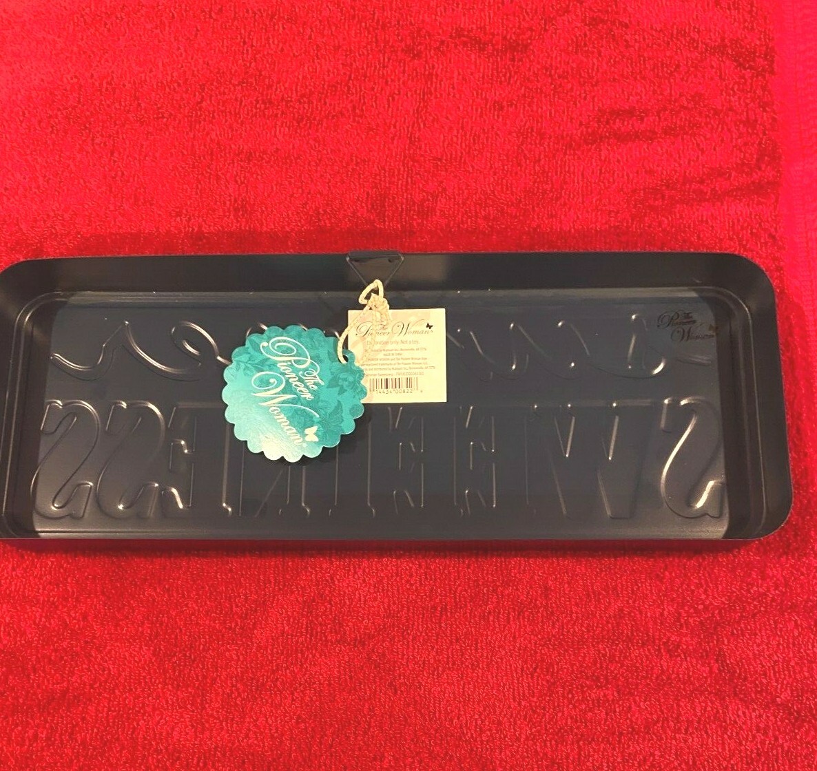 NWT!! THE PIONEER WOMAN SUMMER SWEETNESS SIGN BLUE RED PLAID METAL COUNTRY CHARM