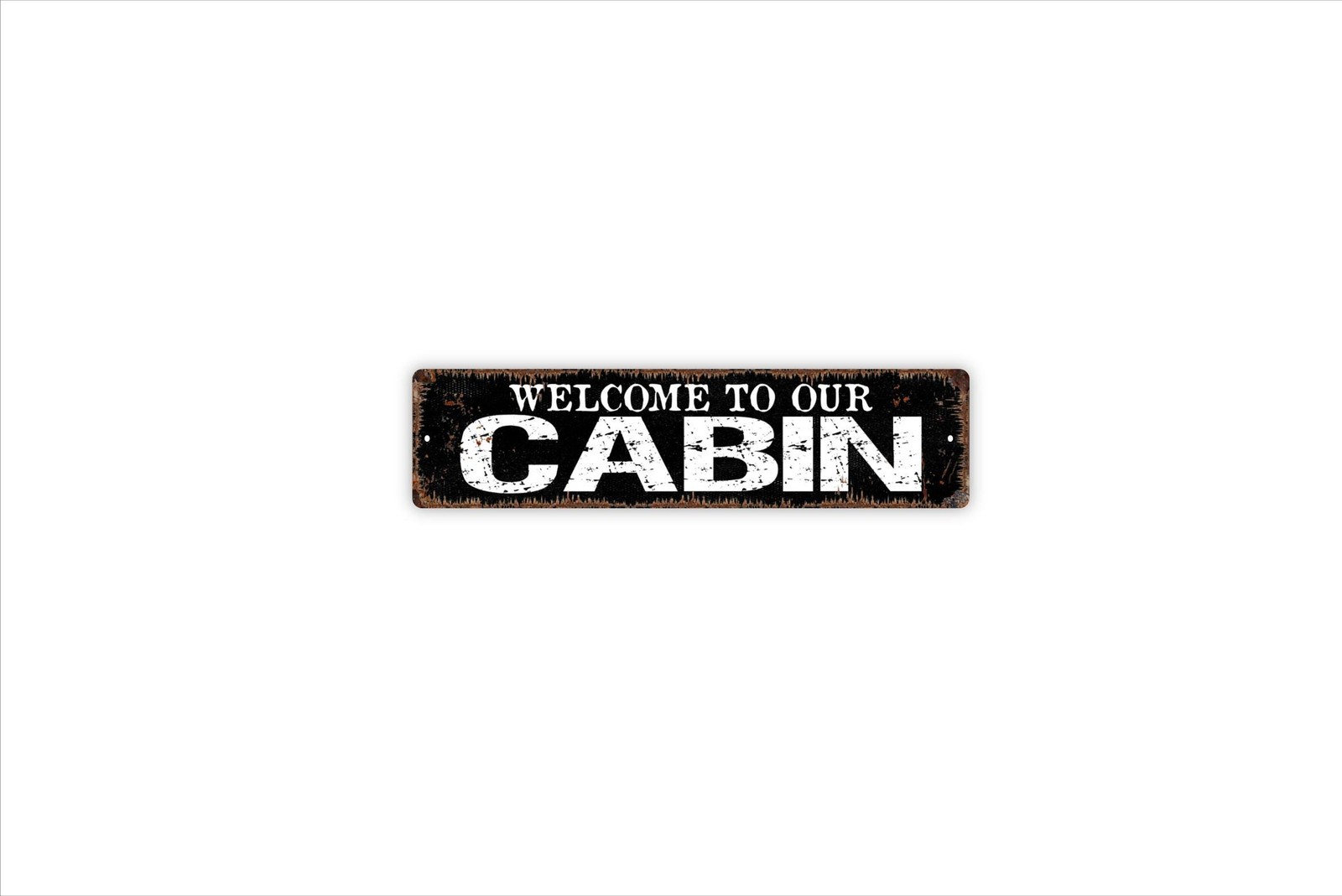 Welcome To Our Cabin Sign | Metal Cabin Wall Decor for Lodge Lake House Porch