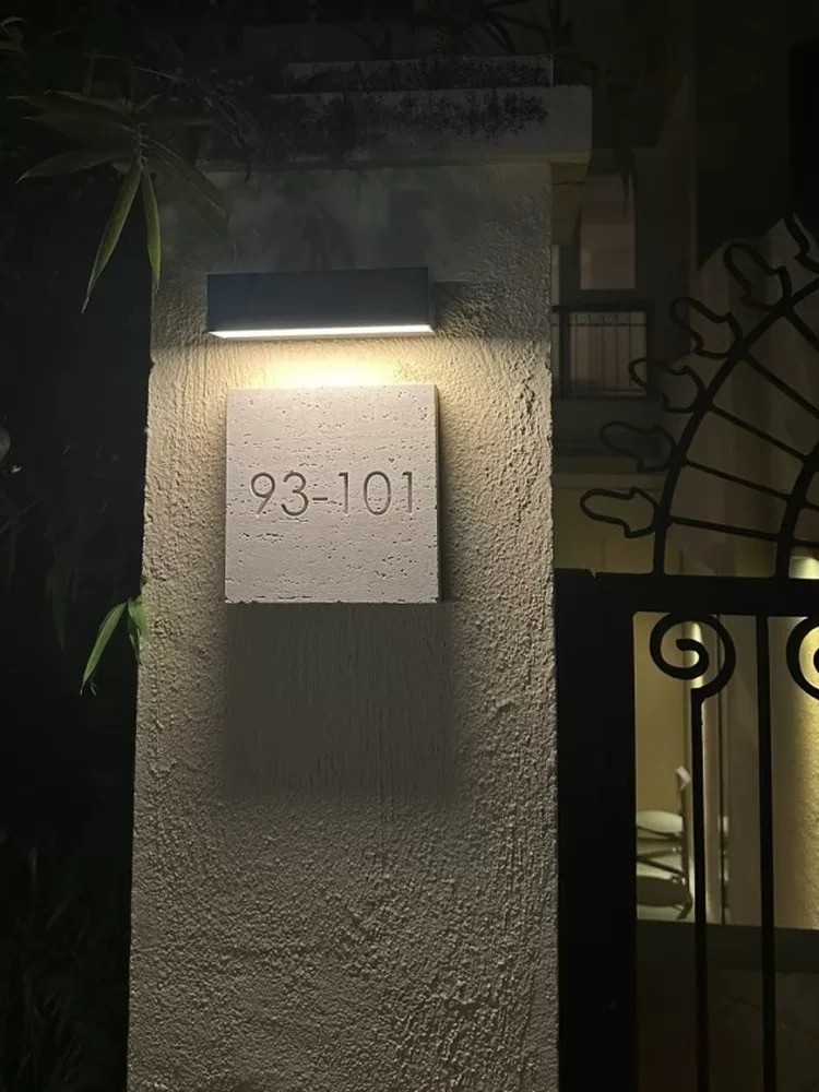 Travertine Rectangle Personalized Door Sign Customize Doorplate for House Store