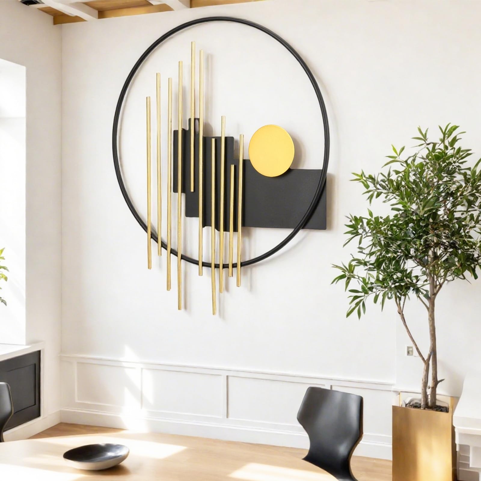 3D Large Metal Wall Decor Modern Aesthetic Wall Sculptures 19.7”x23.2” Luxu…