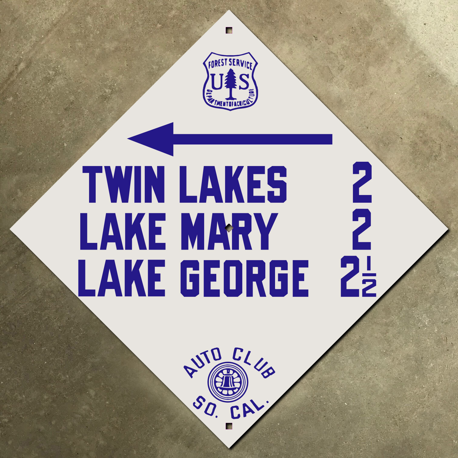 Twin Lakes California ACSC highway road sign auto club AAA diamond USFS Mammoth