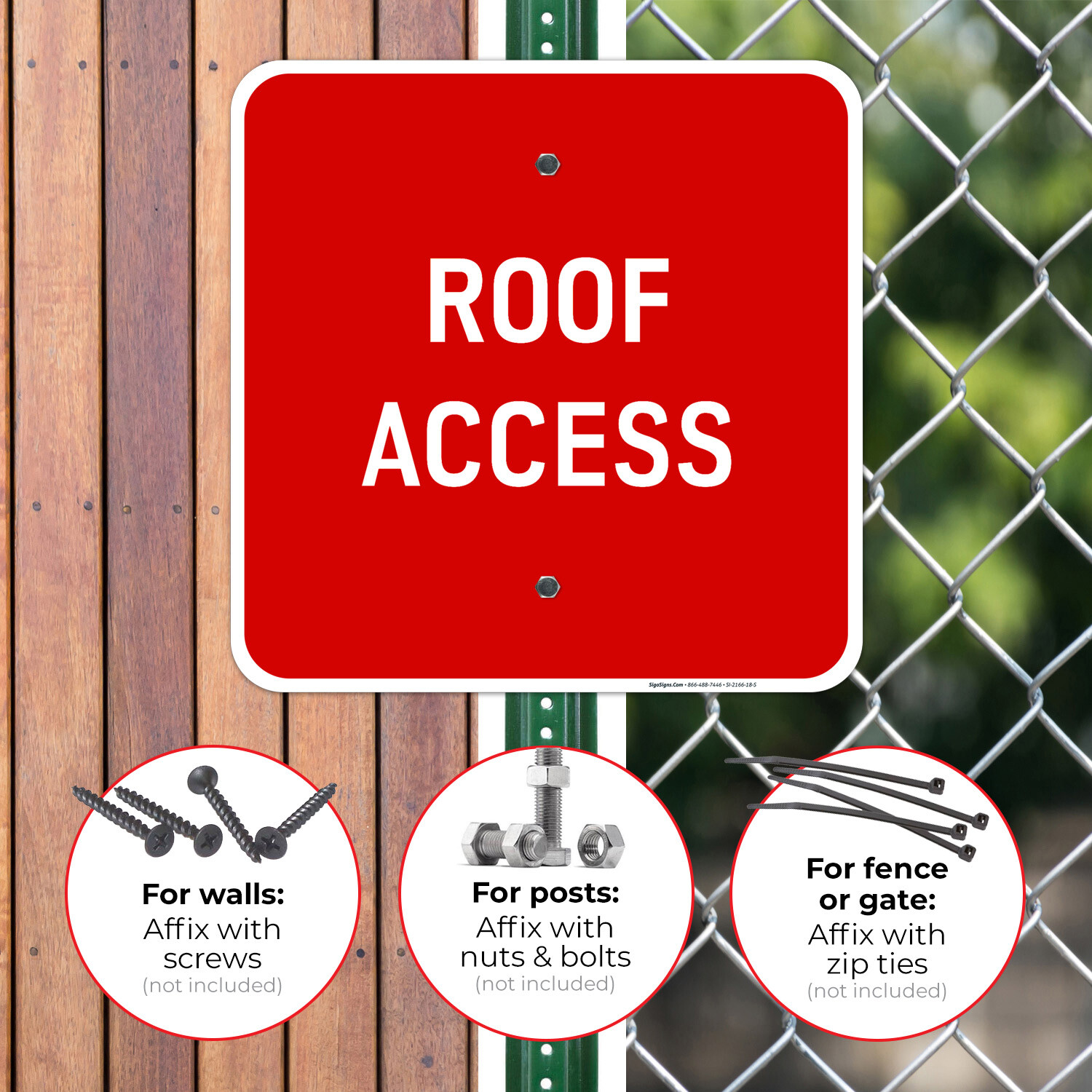 Roof Access Sign,