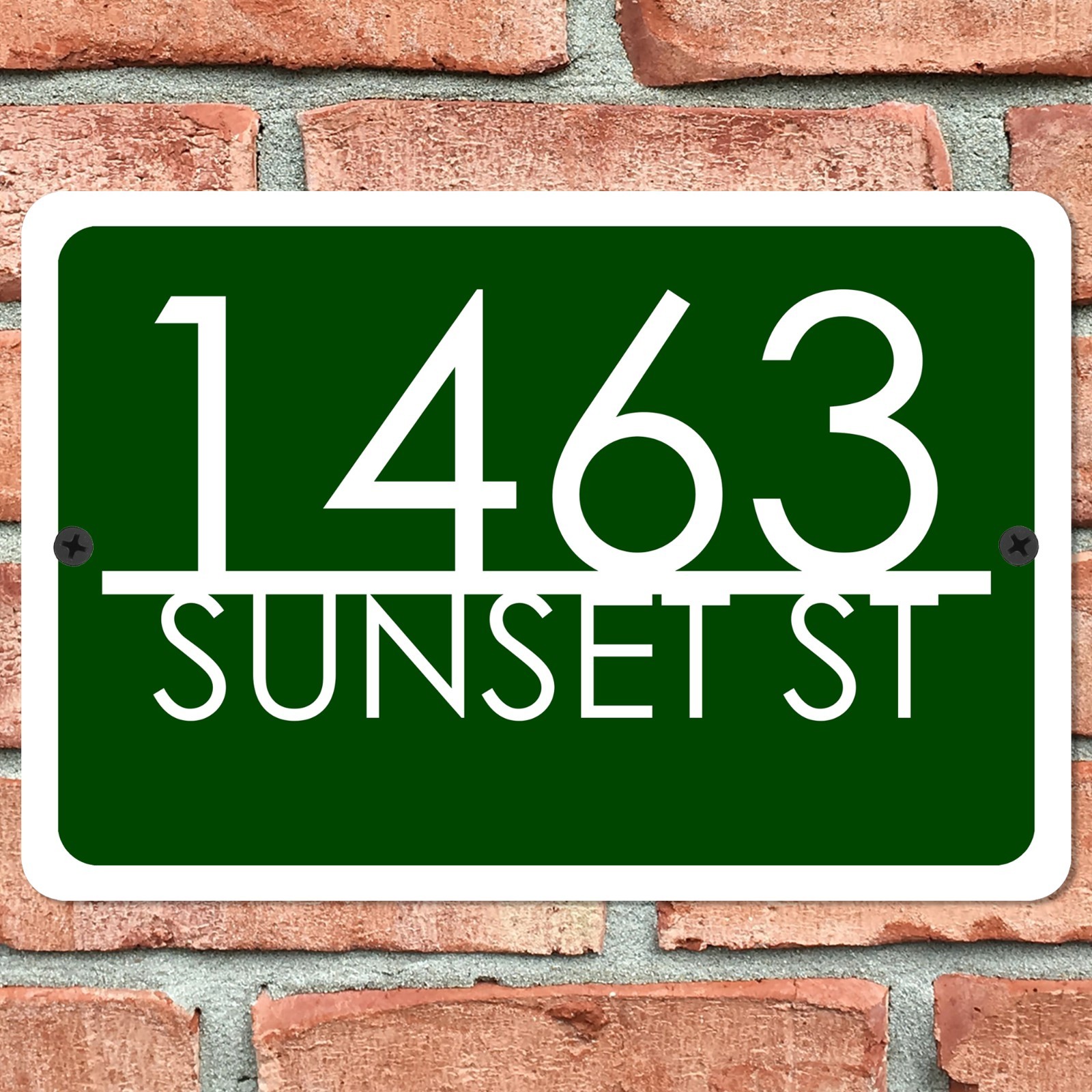 Customized Home Address Sign Aluminum 12″ x 8″ Personalized House Number Plaque