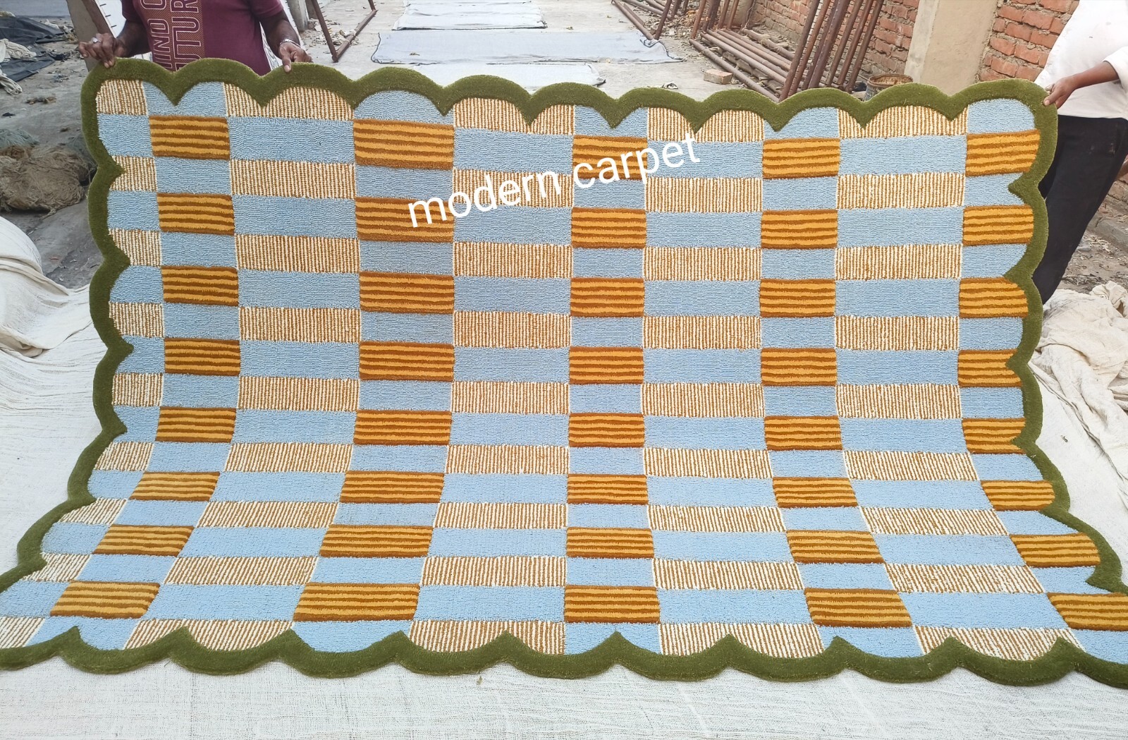 Matilda Goad Plaid Rugs Handmade 100% Woolen Hand Tufted For Home Decoration