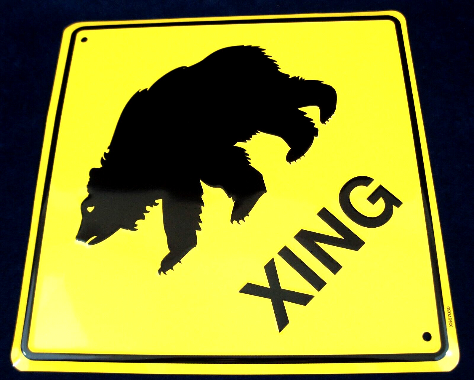 BEAR Xing – *US MADE* Embossed Metal Sign – Yard Man Cave Garage Shop Bar Décor