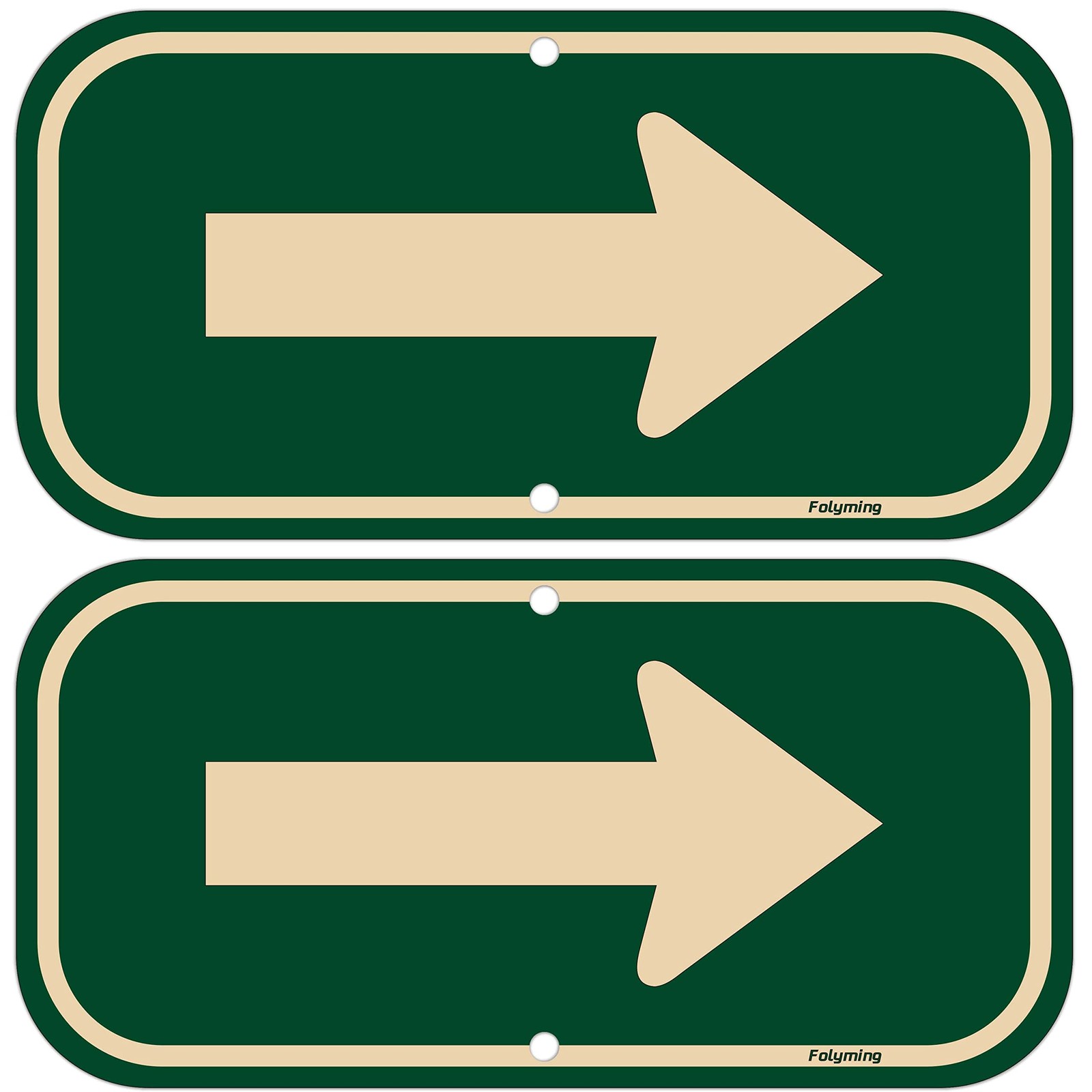 2 Pack Right Arrow Signs 12 x 6 Inches Arrow Signs Metal Reflective Sturdy Ru