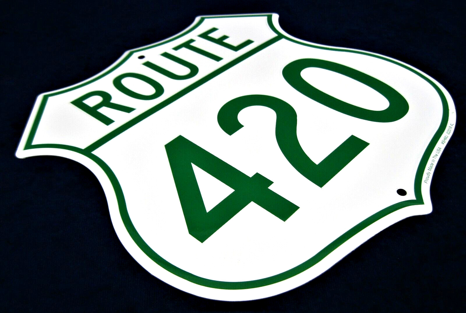 ROUTE 420 Shield – *US MADE* Embossed Sign – Man Cave Garage Club Bar Wall Decor