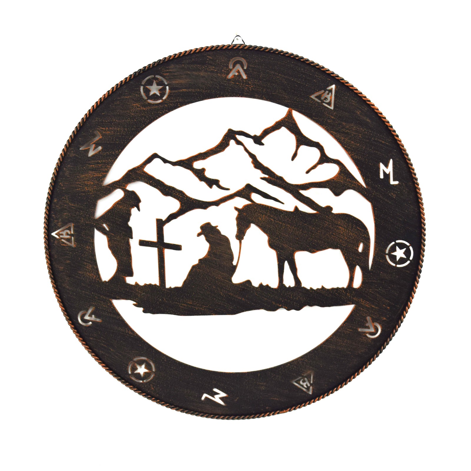 Rivers Edge Products 15 Inch Rustic Metal Wall Art Western Decor Praying Cowboy