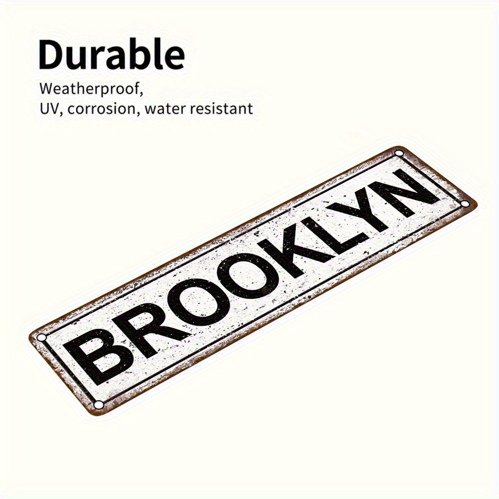 Brooklyn Metal Sign Vintage Rustic Wall Art Indoor/Outdoor Holiday Home Decor