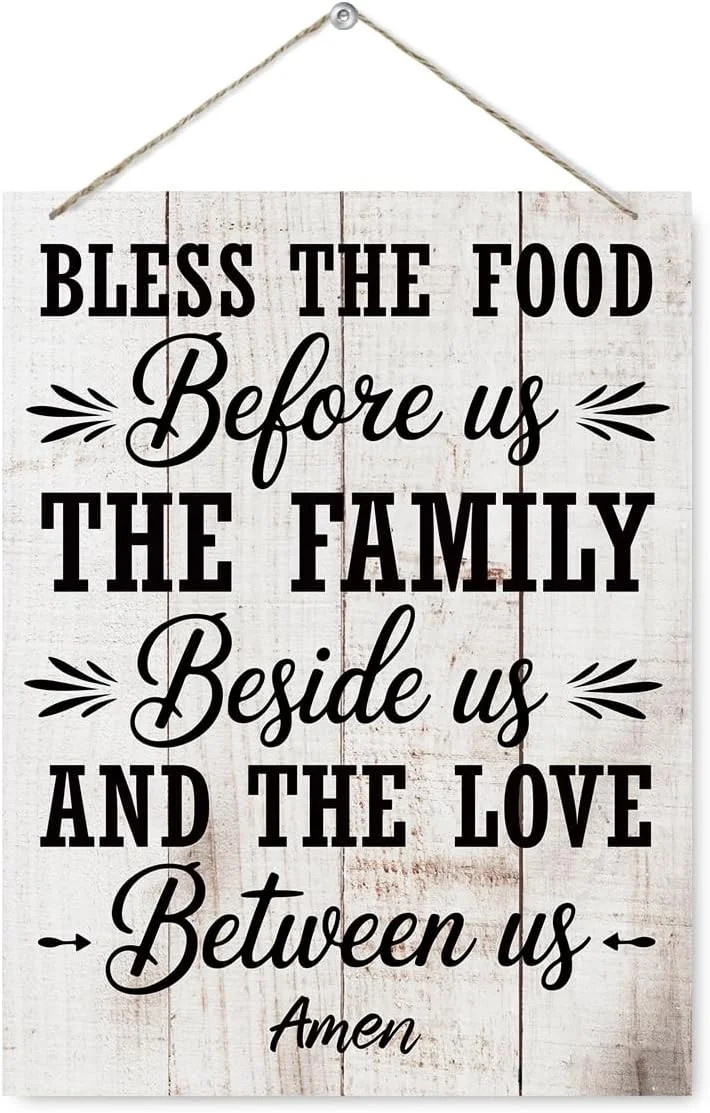 Christian Home Decor, Kitchen Door Hanger, Rustic Kitchen Decoration for Wall, F