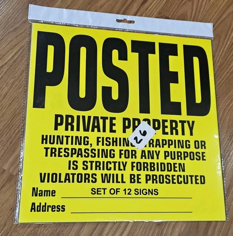 12 Posted Private Property No Trespassing Sign for Outdoors- 12 Signs, 11″ x 11″