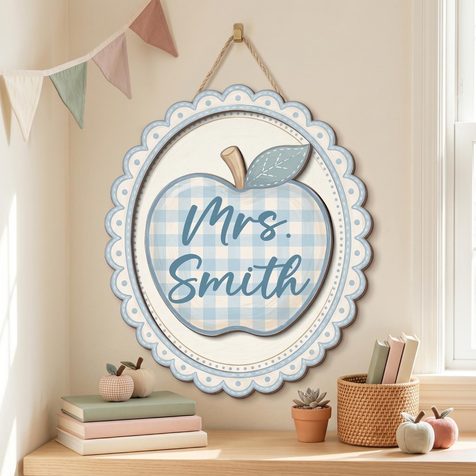 Personalized Teacher Door Sign, Welcome Classroom Sign, Teacher Gift