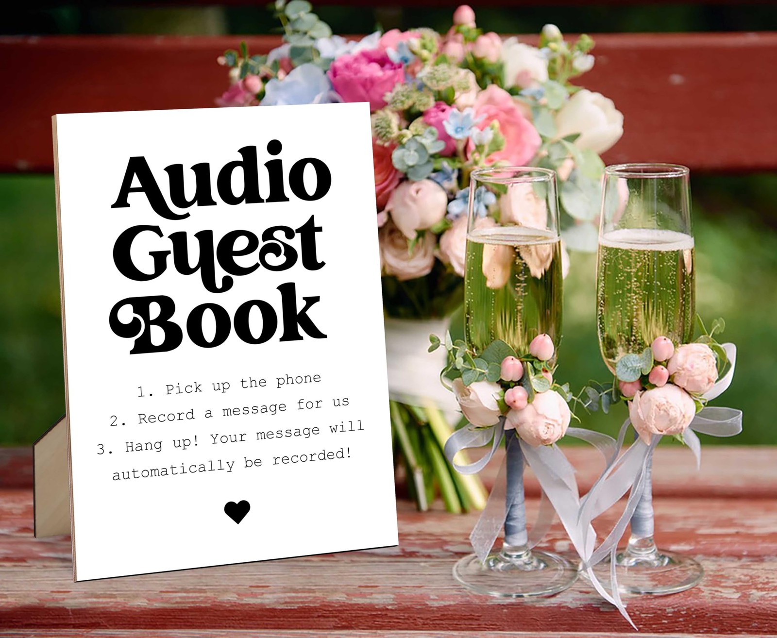Audio Guest Book Wedding Sign, Audio Guest Book Wedding Sign for Wedding Tabl…