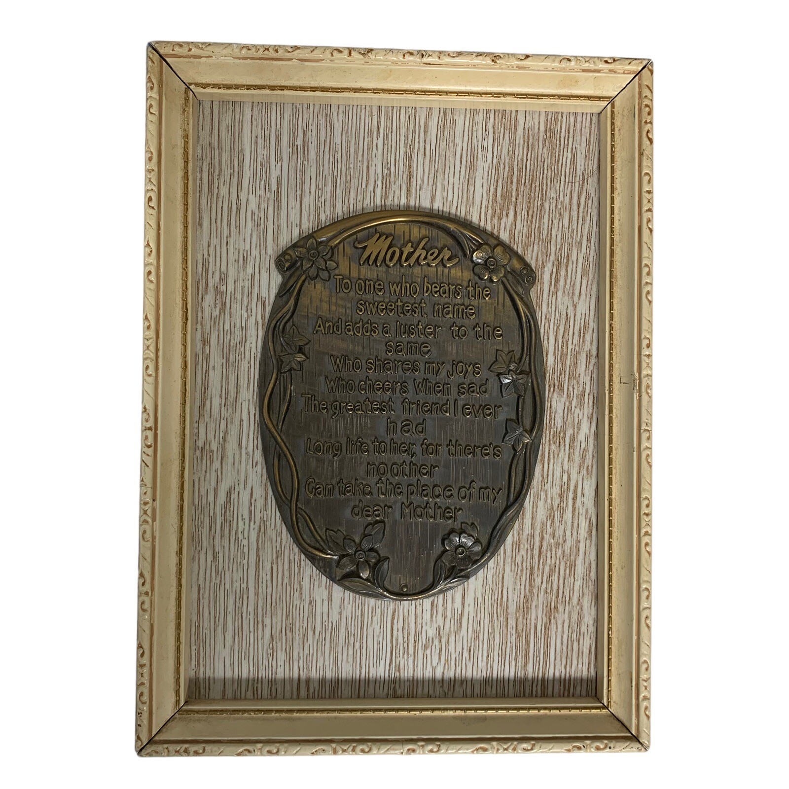 Vintage Wall Art Mother Plaque 6.5×9 Inches Retro Home Decor Wood Metal