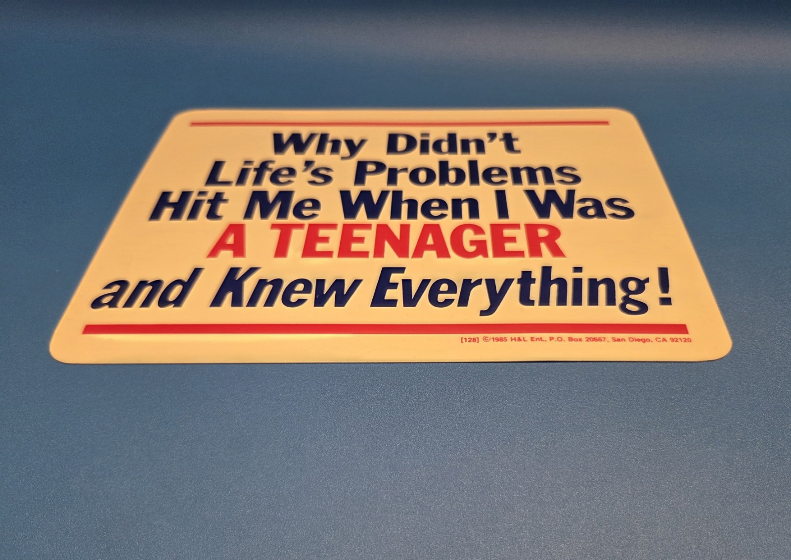 Lot Of 2 Vintage Flexible Plastic Humorous Signs Desktop 10.5″ L X 8″ H 1985